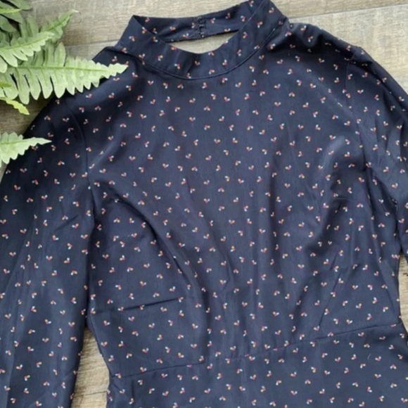 J.O.A Navy Mockneck Dress Size Small - Picture 4 of 8